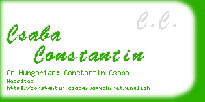 csaba constantin business card